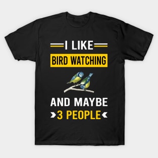 3 People Bird Watching Birds Birdwatching Birdwatcher Ornithology Birding T-Shirt